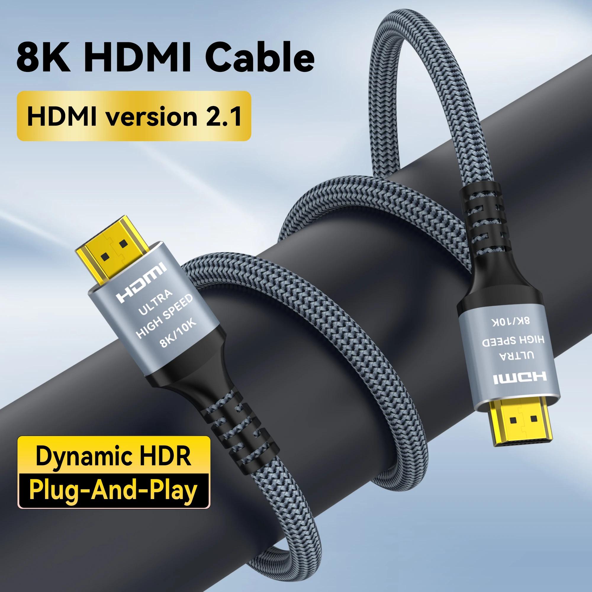 MIZIQIER  HDMI 2.1 ̺, HDTV, PS5, TRX3080, 3090  ʰ HDMI  ̺, 8K 60Hz, 4K 120Hz eARC HDCP2.3, 48Gbps
